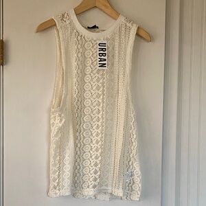Urban Outfitters White Lace Tank Top
